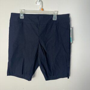 NWT New Tribal Womens Pull On Bermuda Short Indigo Blue 18W W